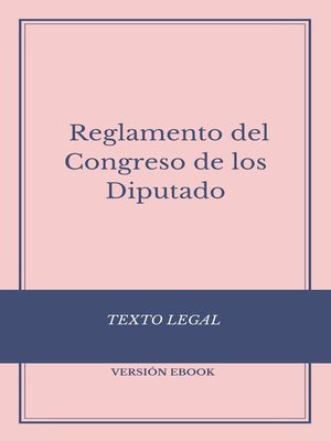 cover image of Reglamento del  Congresos de los Diputados